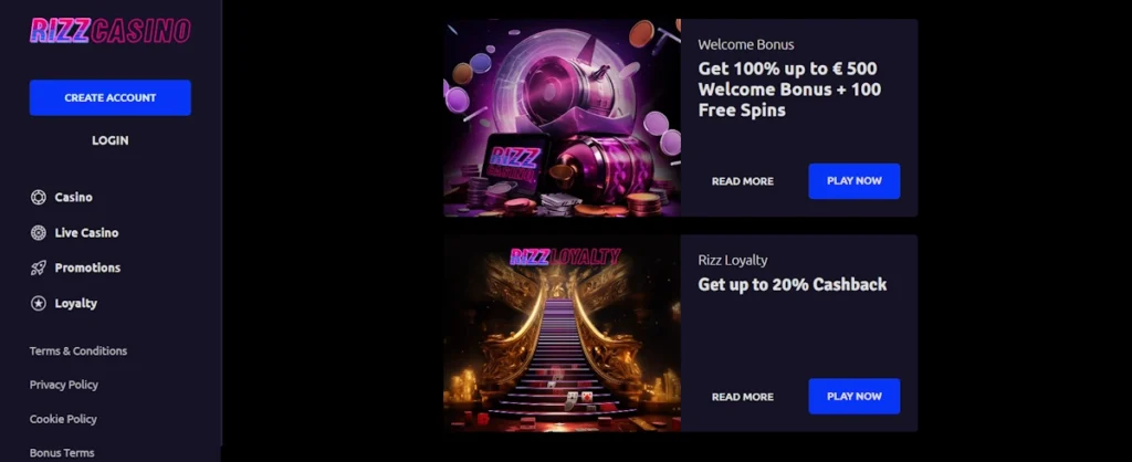 Rizz Casino Review Bonuses and Promotions